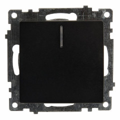 Выключатель 1-клавишный c индикатором (механизм) STEKKER GLS10-7101-05, 250В, 10А, серия Катрин, черный , 39605