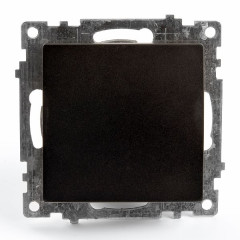 Выключатель 1-клавишный (механизм)STEKKER GLS10-7103-05, 250В, 10А, серия Катрин, черный , 39603