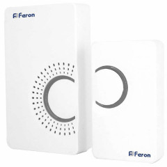 Звонок дверной беспроводной Feron E-373 Электрический 36 мелодий белый серый с питанием от батареек , 23686