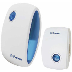 Звонок дверной беспроводной Feron E-376 Электрический 36 мелодии белый синий с питанием от батареек , 23689
