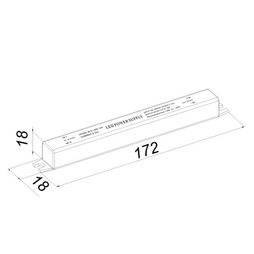 Блок питания LC-K18W-24V 0.75 А карандаш 172x18x18