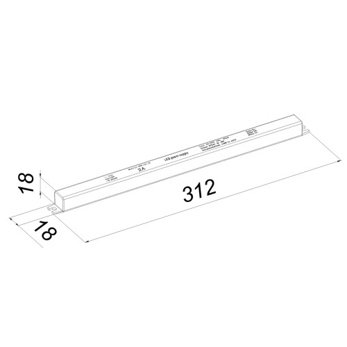 Блок питания LC-K50W-24V 2 А карандаш 312x18x18