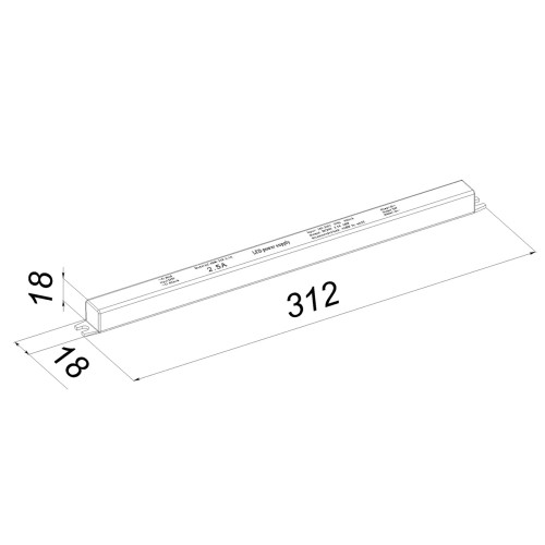 Блок питания LC-K60W-24V 2.5 А карандаш 312x18x18