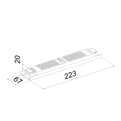 Блок питания LC-N200W-12V 16.6 А тонкий 223x67x40