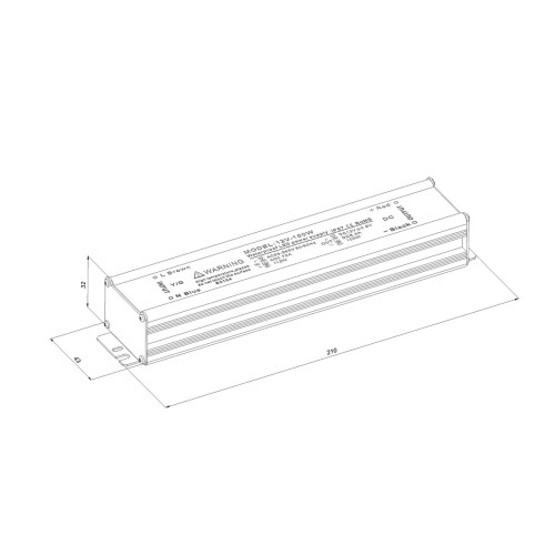 Блок питания LC-WP-100W-12V IP67 8.3 A 210x43x32