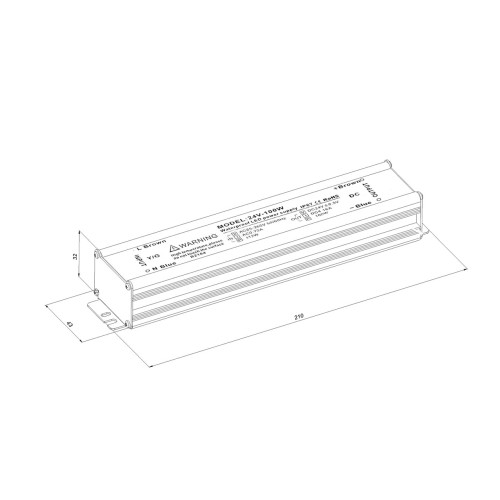 Блок питания LC-WP-100W-24V IP67 4.15 A 210x43x32