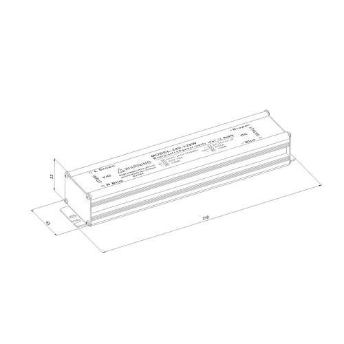 Блок питания LC-WP-120W-24V IP67 5 А 210x43x32