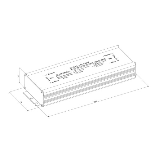 Блок питания LC-WP-250W-24V IP67 10.4 A 235x76x35