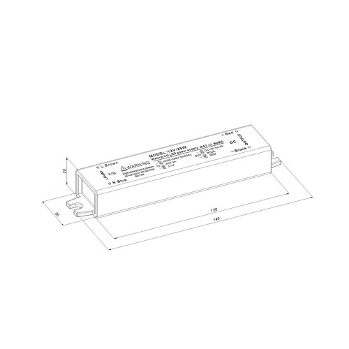 Блок питания LC-WP-25W-12V IP67 2 A 140x30x20