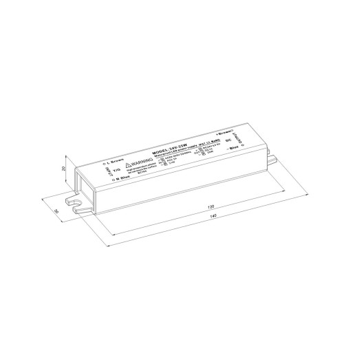 Блок питания LC-WP-25W-24V IP67 1 A 140x30x20