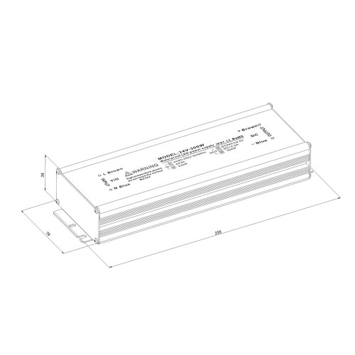 Блок питания LC-WP-300W-24V IP67 12.5 A 235x76x35