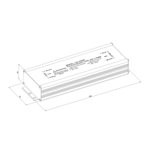 Блок питания LC-WP-400W-12V IP67 33.3 A 255x76x35