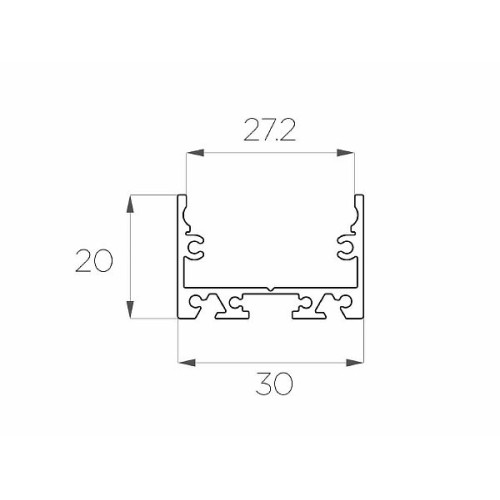 Профиль накладной алюминиевый LC-LP-2030-2 Anod