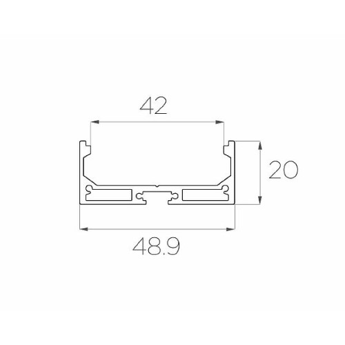 Профиль накладной алюминиевый LC-LP-2050-2 Anod
