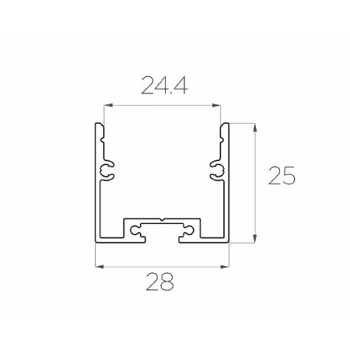 Профиль накладной алюминиевый LC-LP-2528-2 Anod