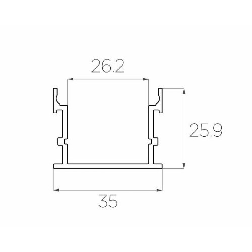 Профиль накладной алюминиевый LC-LP-2635-2 Anod