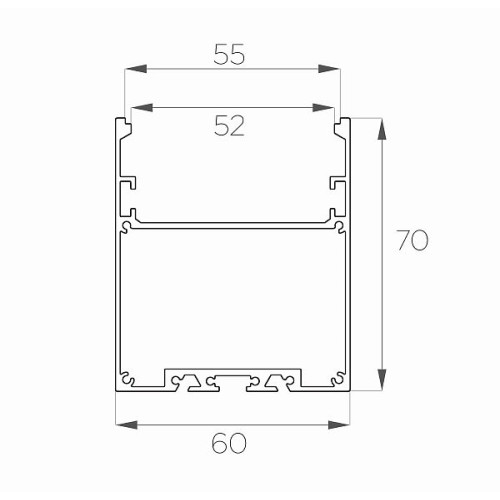 Профиль накладной алюминиевый LC-LP-7060-2 Anod