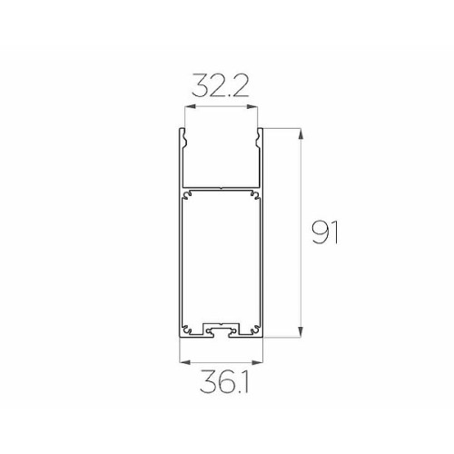 Профиль накладной алюминиевый LC-LP-9035-2 Anod