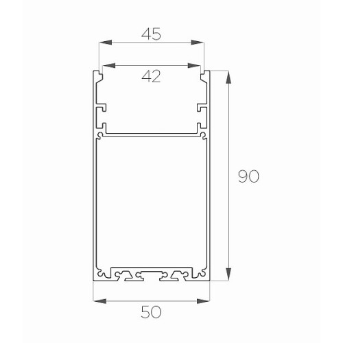 Профиль накладной алюминиевый LC-LP-9050-2 Anod