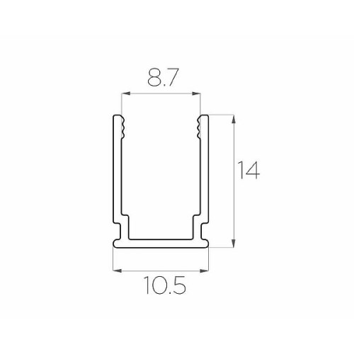 Профиль накладной алюминиевый для неона LC-LP-1510-2 Anod