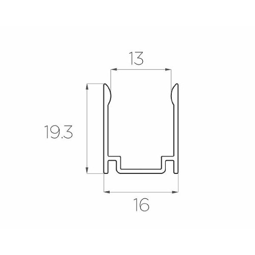 Профиль накладной алюминиевый для неона LC-LP-1916-2 Anod