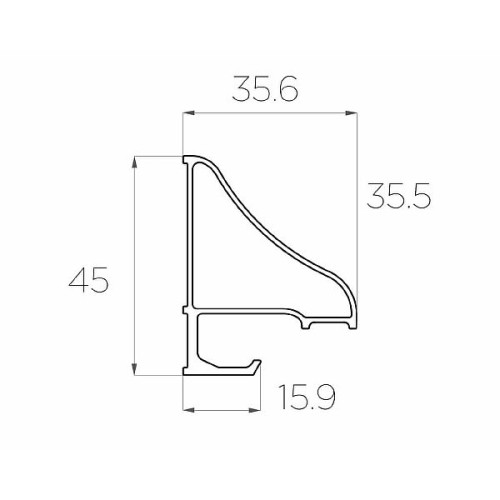 Профиль накладной для полок LC-NP-4535-2 Anod