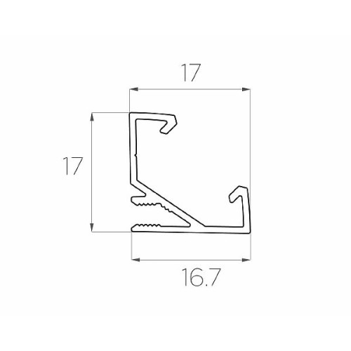 Профиль угловой алюминиевый LC-LPU-1717-2 Anod