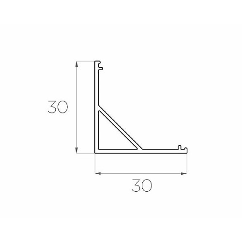 Профиль угловой алюминиевый LC-LPU-3030-2 Anod