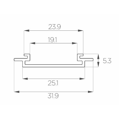 Профиль врезной алюминиевый LC-LPV-0532-2 Anod