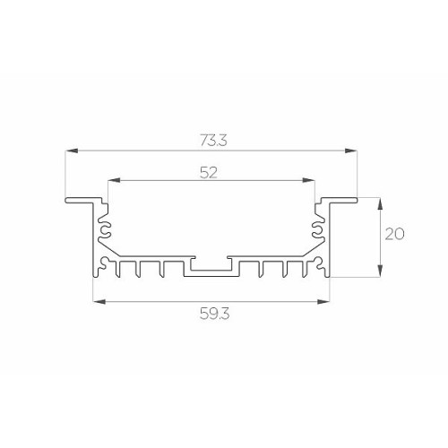 Профиль врезной алюминиевый LC-LPV-2073-2 Anod