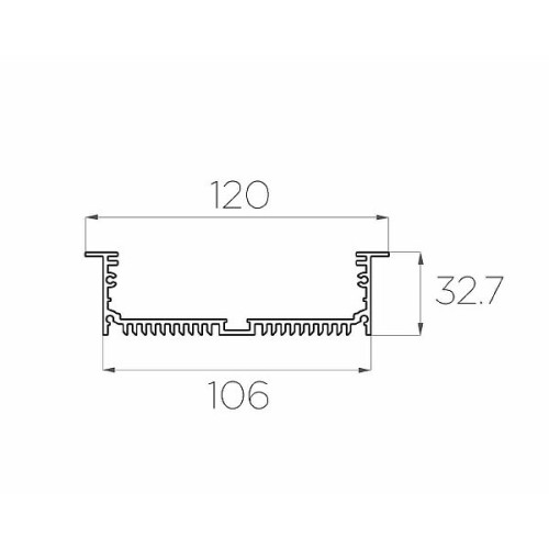 Профиль врезной алюминиевый LC-LPV-32120-2 Anod