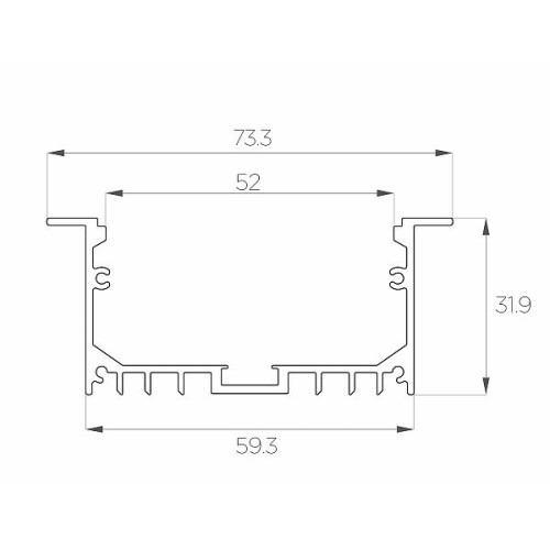 Профиль врезной алюминиевый LC-LPV-3273-2 Anod