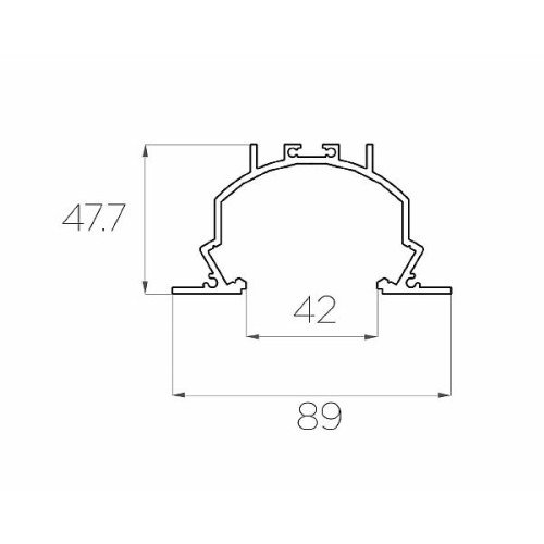 Профиль врезной алюминиевый LC-LPV-4889-2 Anod