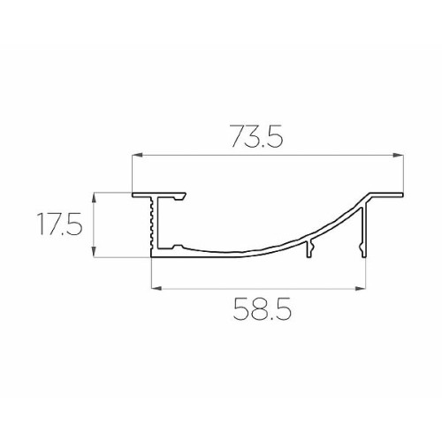 Профиль встраиваемый декоративный LC-PVD-7016-2 Anod