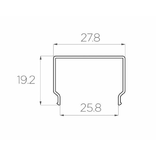 Рассеиватель прямоугольный черный поликарбонат LC-LRM-BL1728-6