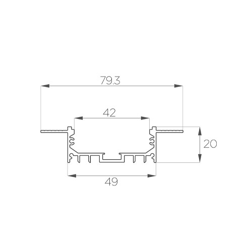 Алюминиевый профиль 4L-8020-SH ANOD Шпаклёвка