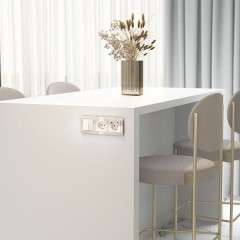 W1171143/ Розетка с заземлением и шторками (айвори акрил) W1171143