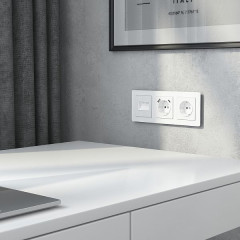 W1191141/ Накладка для двойной розетки Еthernet RJ-45 (белый акрил) W1191141