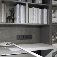 Накладка для двойной розетки Еthernet RJ-45 (черный) W1291108