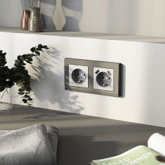 Рамка на 2 поста Stark (графит матовый) W0021864