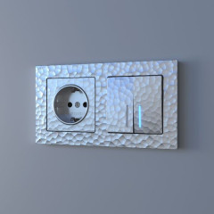 Розетка с заземлением (серебряный) W1271006