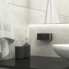 Розетка влагозащ. с зазем. с защит. крышкой и шторками Gallant (черный/хром) W5071235