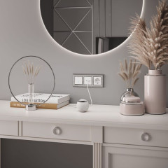 Выключатель одноклавишный проходной с подсветкой (белый) W1112101