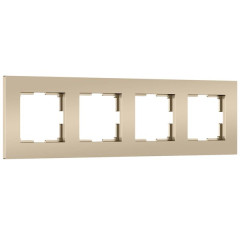 W0042911/ Рамка на 4 поста Slab (шампань софт) W0042911