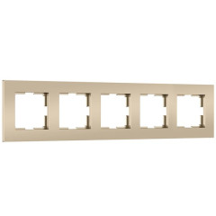 W0052911/ Рамка на 5 постов Slab (шампань софт) W0052911