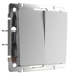 W1122006/ Выключатель двухклавишный проходной (серебряный) W1122006