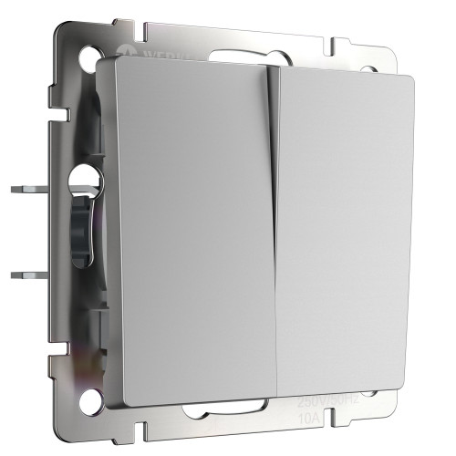 Перекрестный переключатель двухклавишный серебряный W1123008