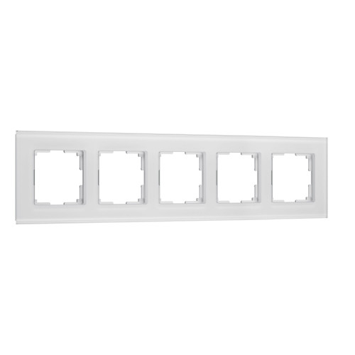 Рамка на 5 постов Senso (белый, стекло soft-touch) W0053101