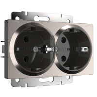 Розетка двойная с заземлением глянцевый никель W1172002