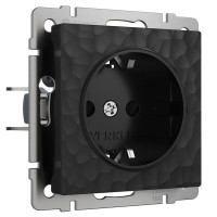 Розетка с заземлением (Hammar черный) W1271008